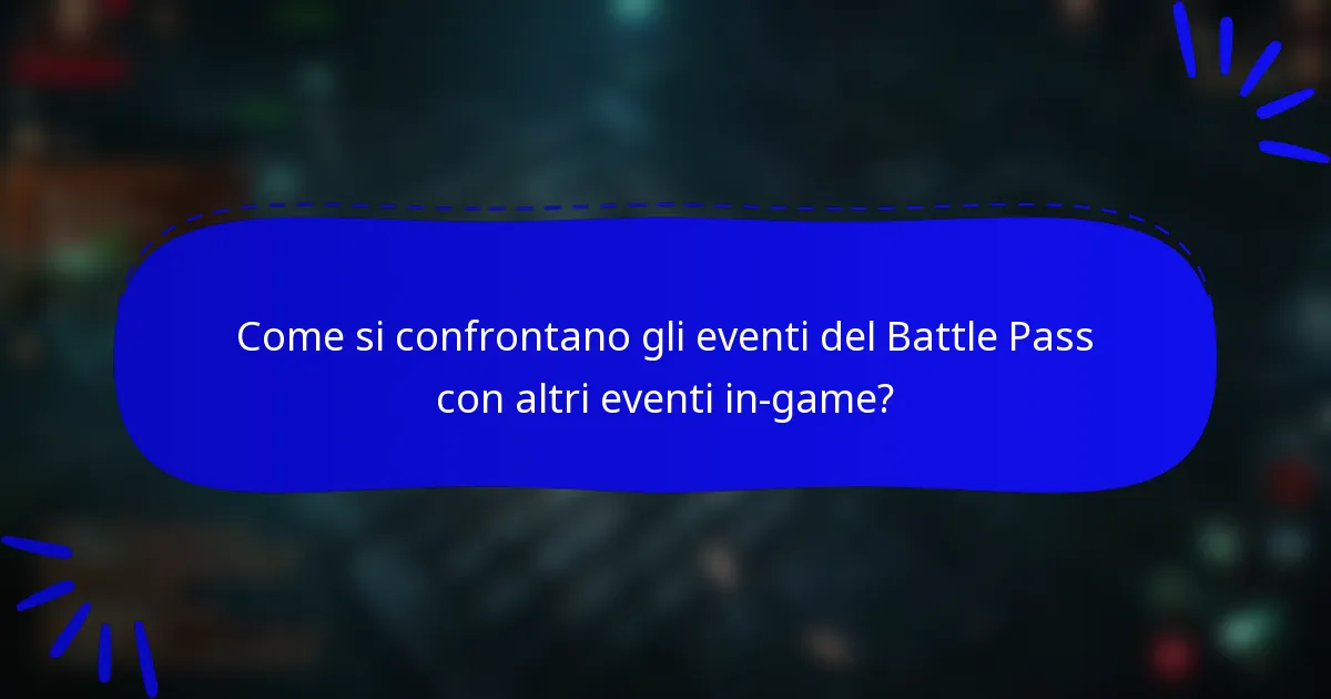Come si confrontano gli eventi del Battle Pass con altri eventi in-game?